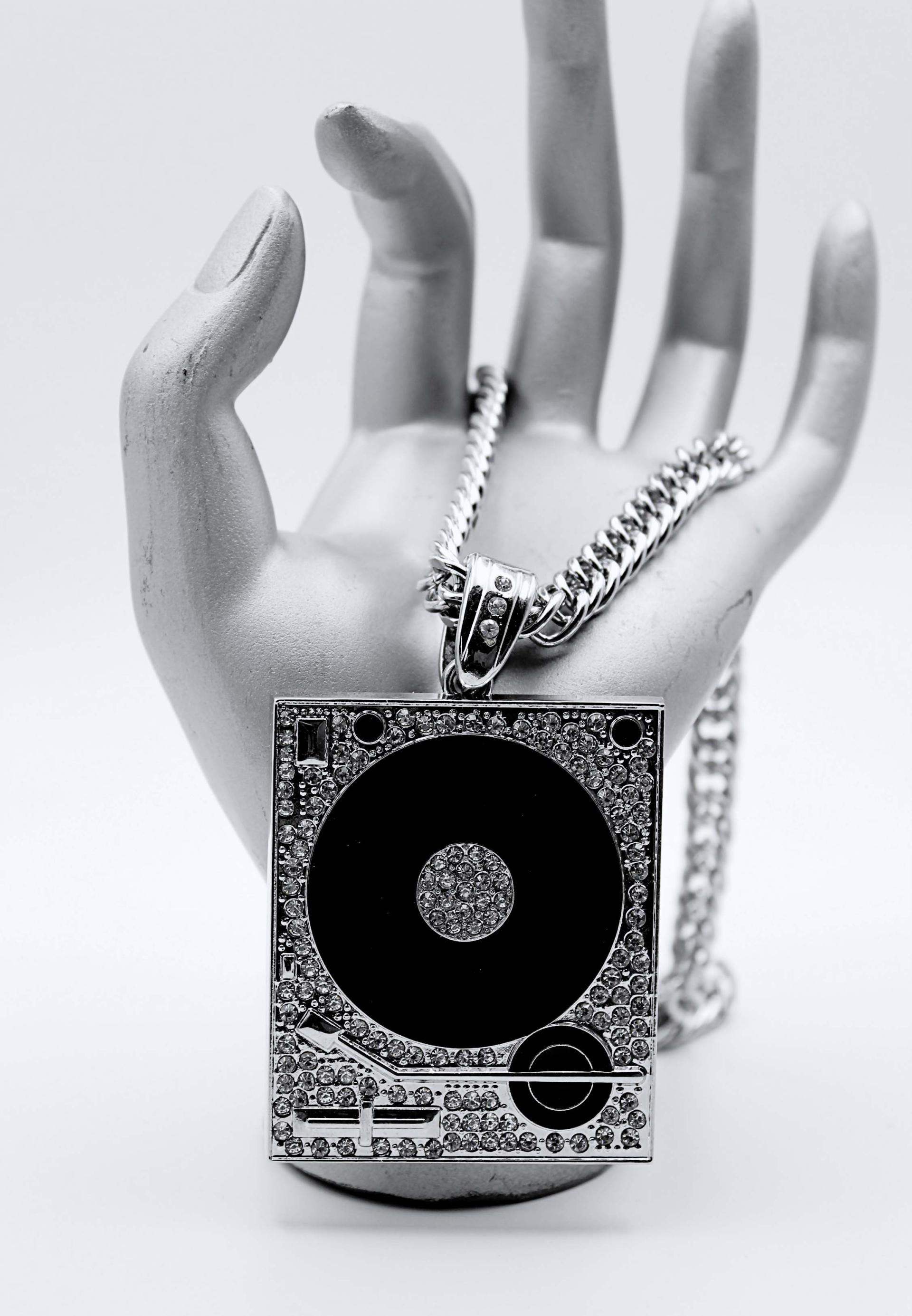 Hip Hop Iced Out Record Deck Heavy Pendant