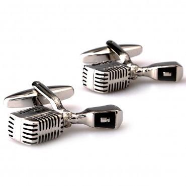 Reslo Microphone Cufflinks in Stainless Steel