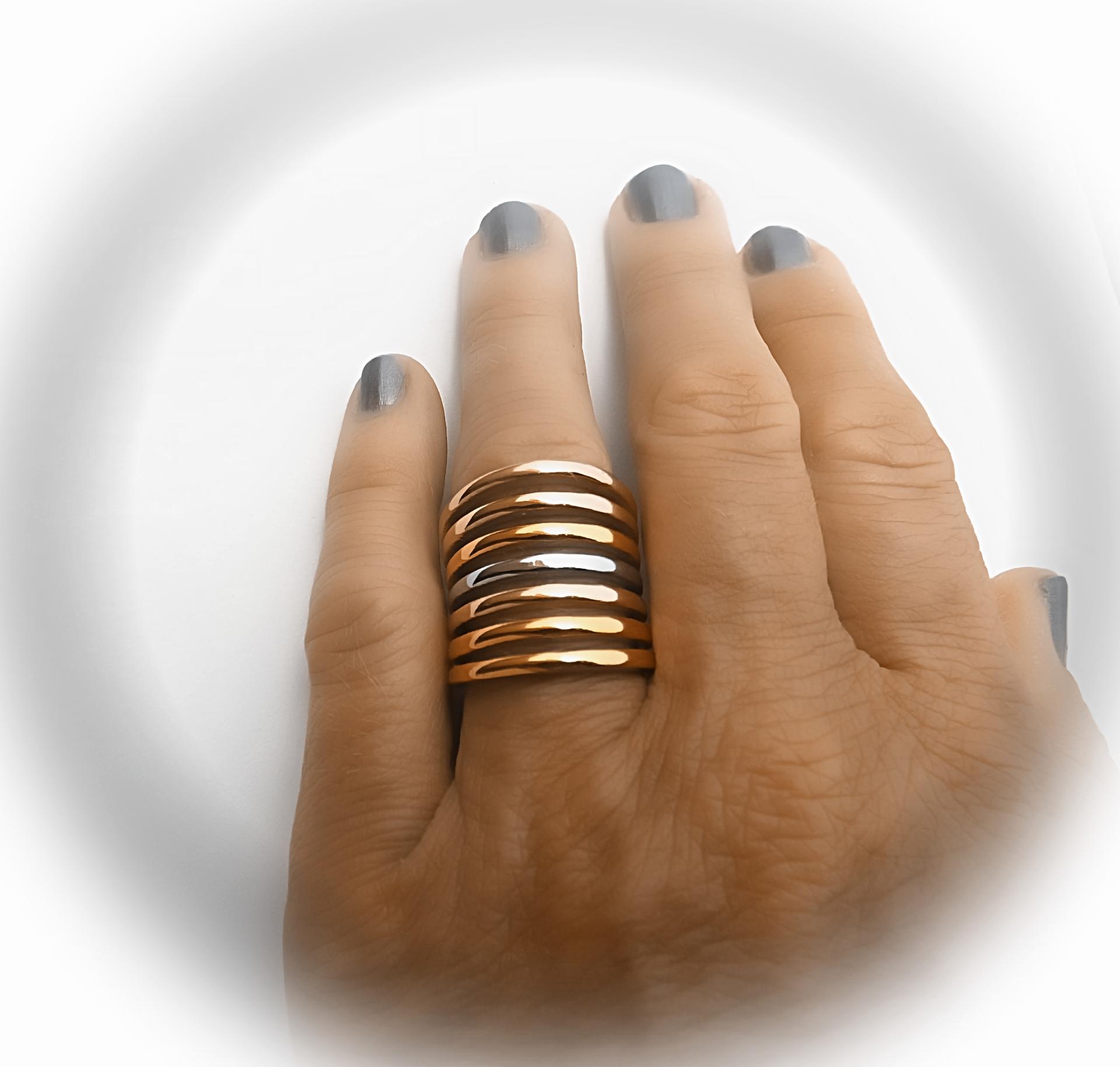 Statement Ring - Wide 3 Colour Stainless Steel