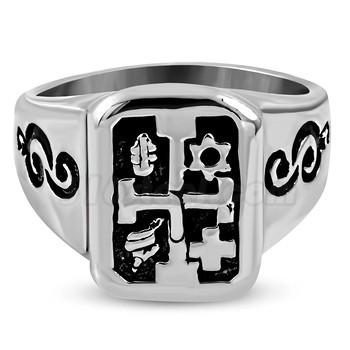 Music Note Biker Ring - Stainless Steel