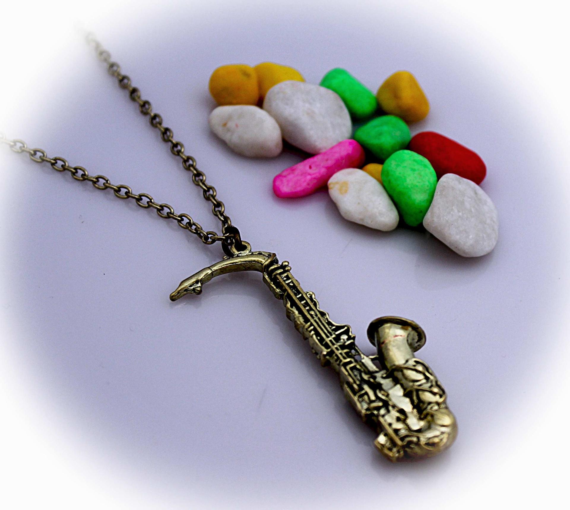 Saxophone Necklace Vintage Style