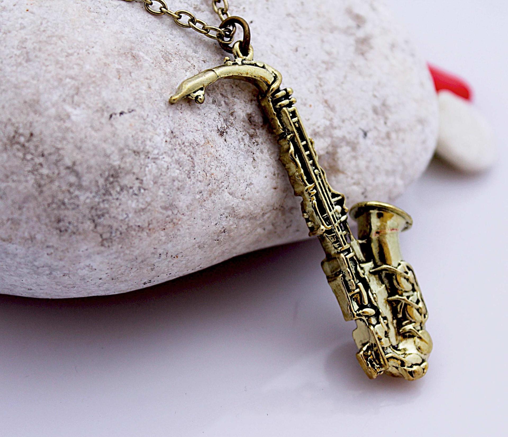 Saxophone Necklace Vintage Style