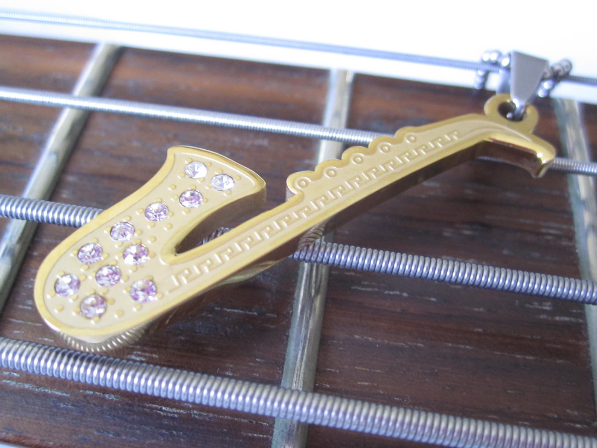 Gold Sax Pendant  2-tone