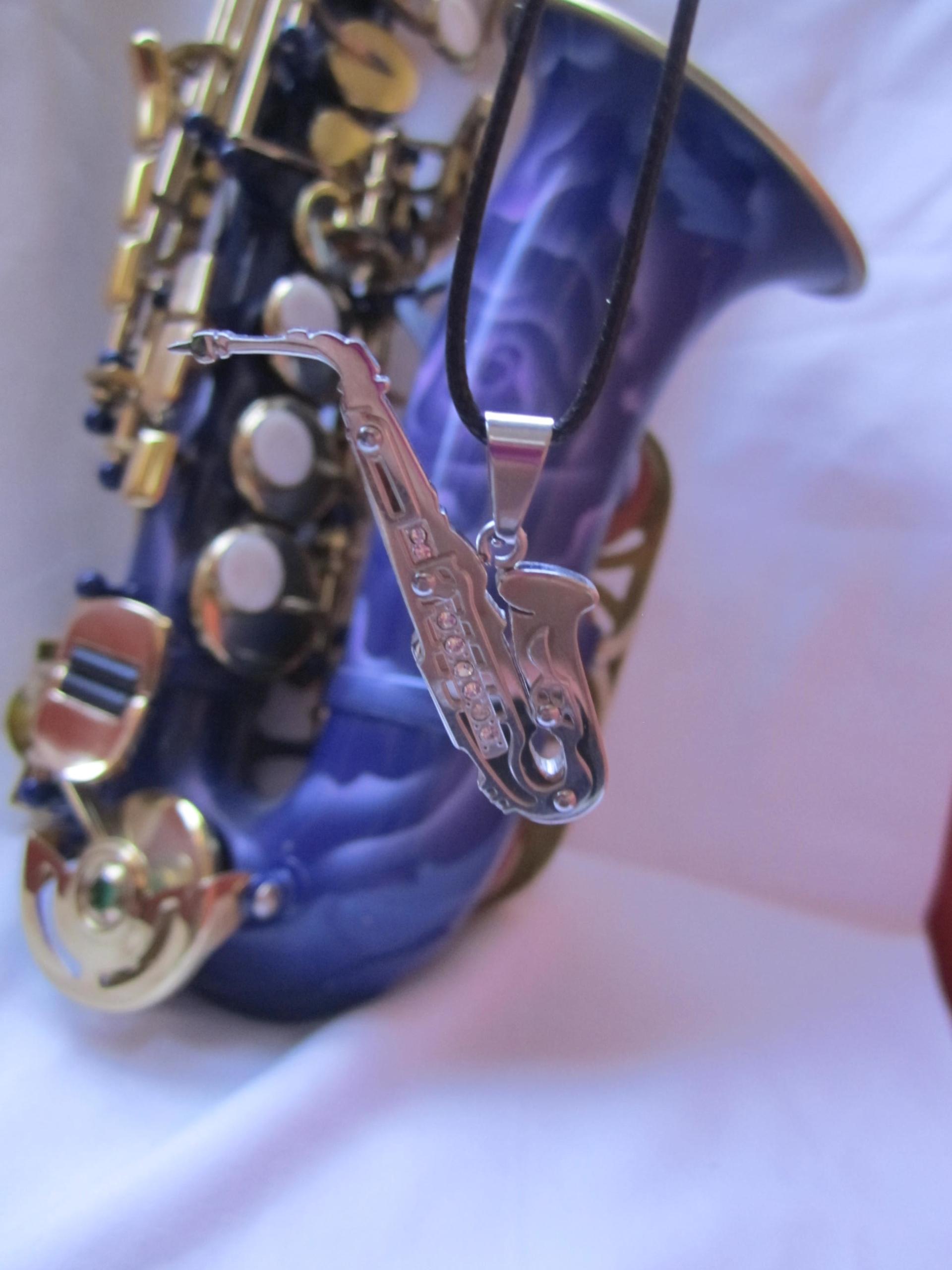 Saxophone Musical Instrument Pendant in Stainless Steel