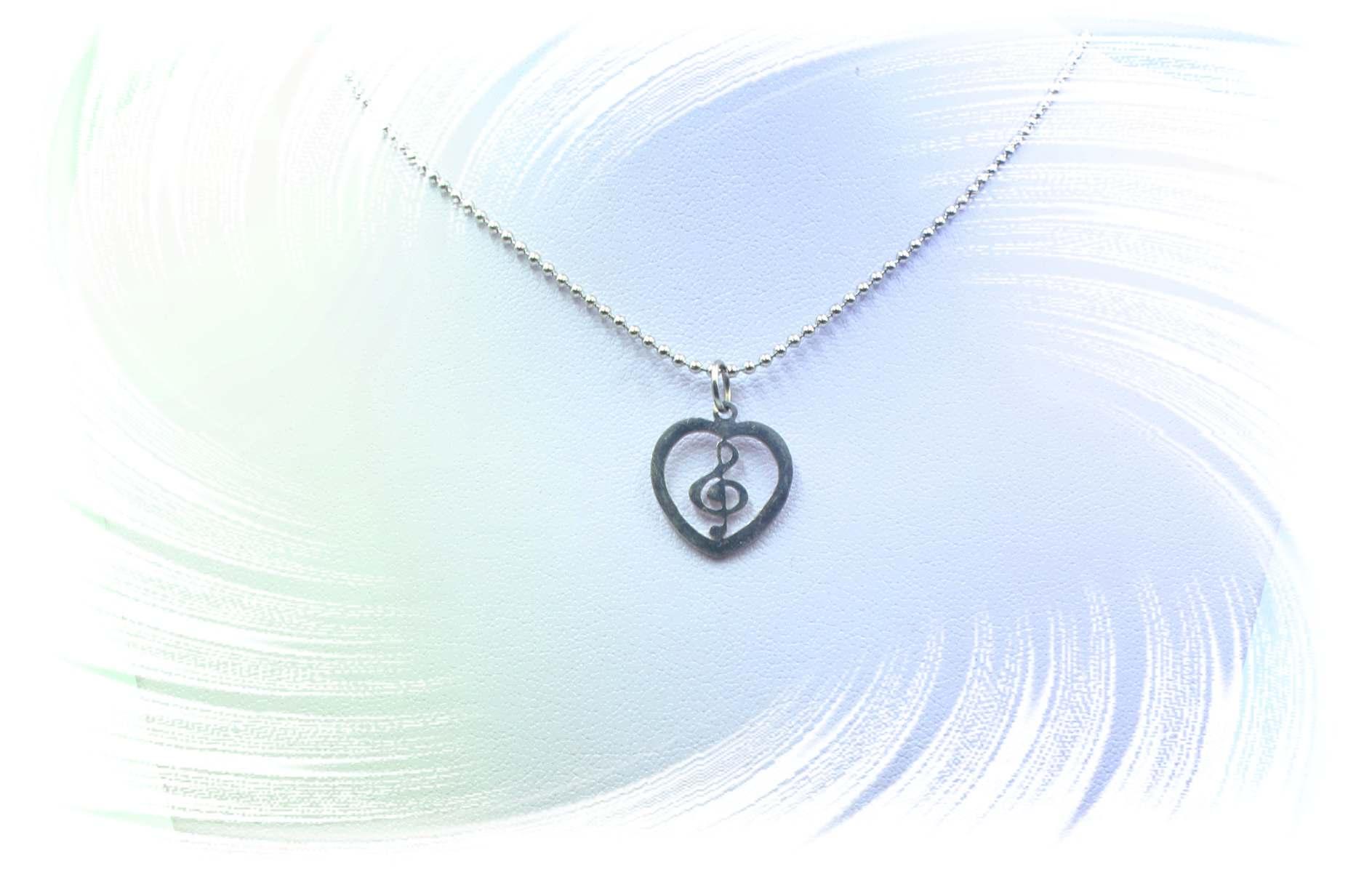 Treble Clef Heart Necklace