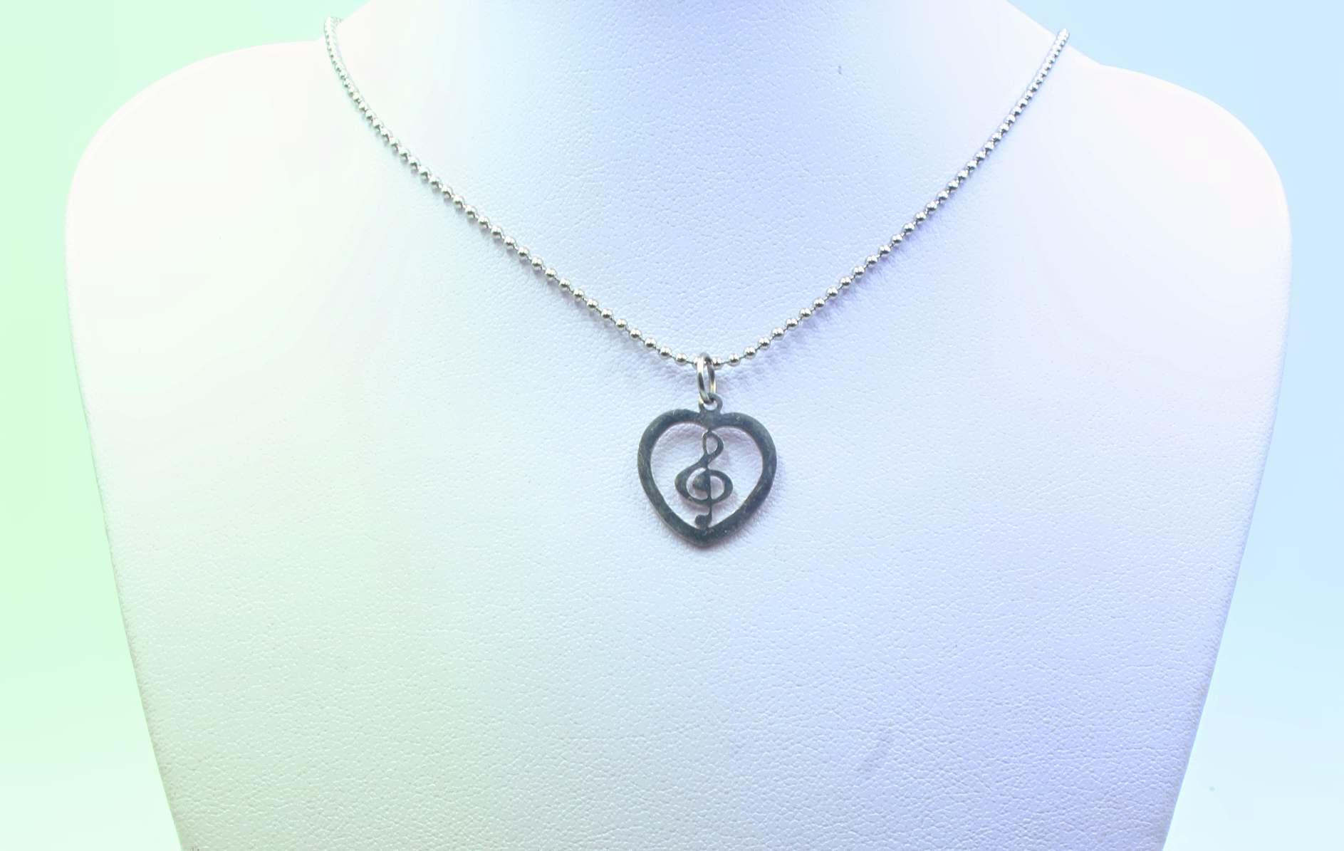 Treble Clef Heart Necklace