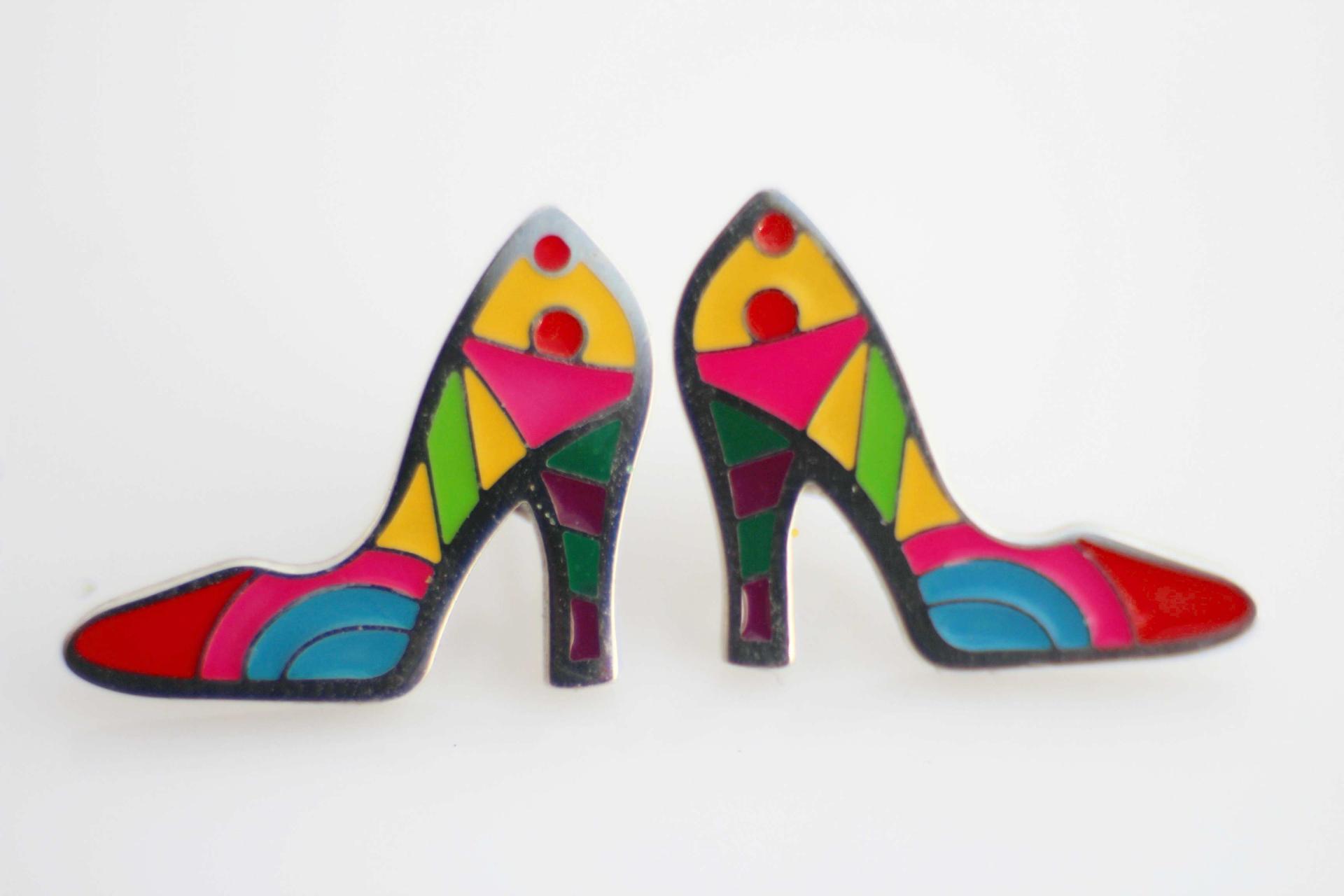 High Heel Colourful Shoe Earrings