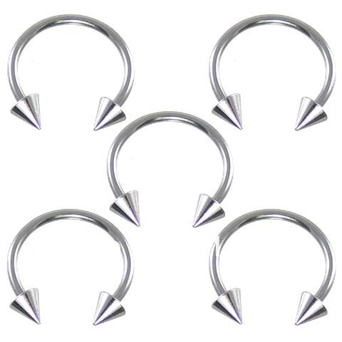 Titanium Horseshoe Spike Circular Barbell Body Jewellery