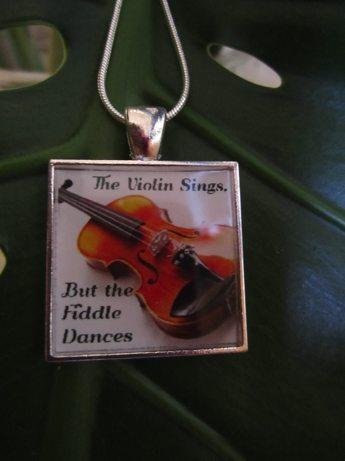 The Violin Sings But The Fiddle Dances - Funky Resin Pendant