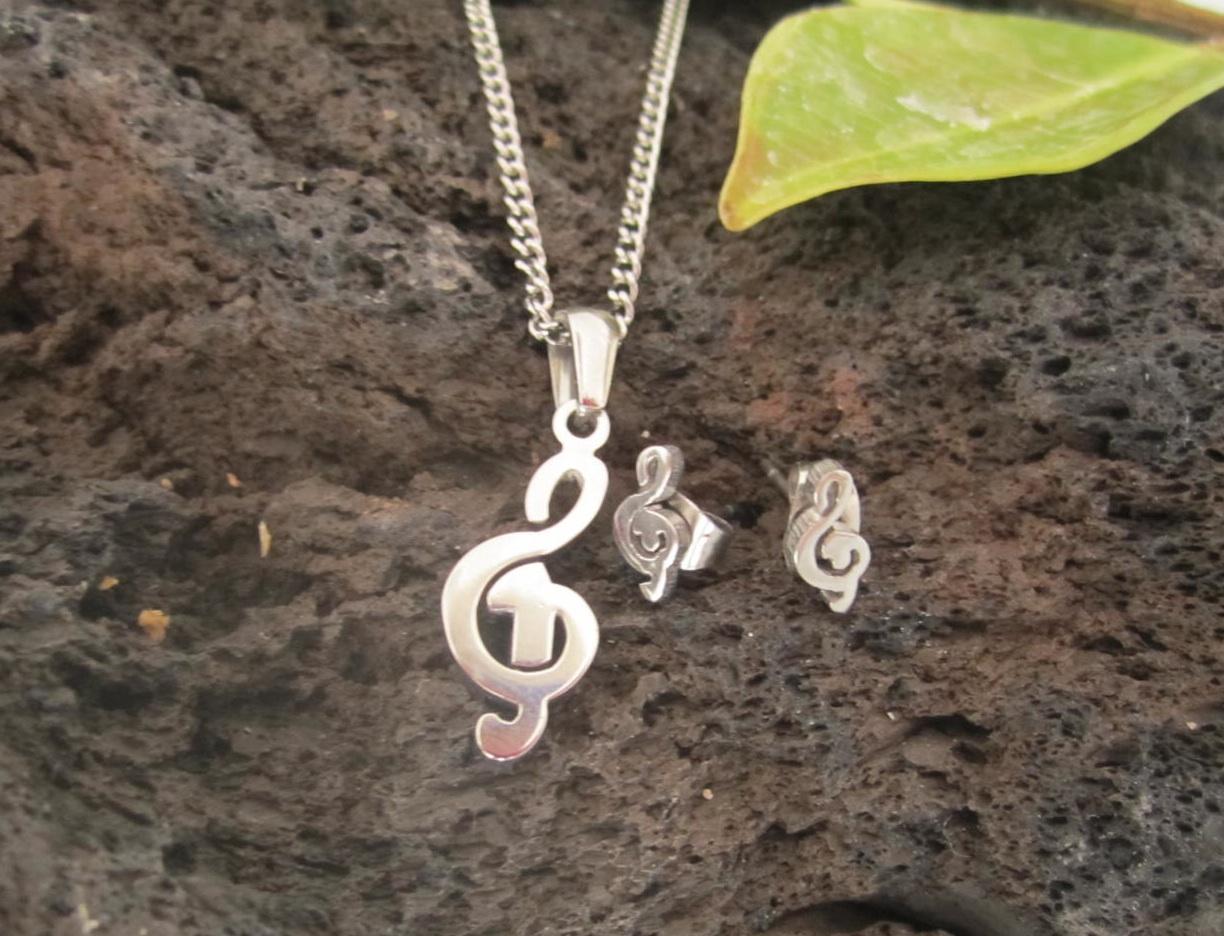 Treble Clef Earring & Necklace Set