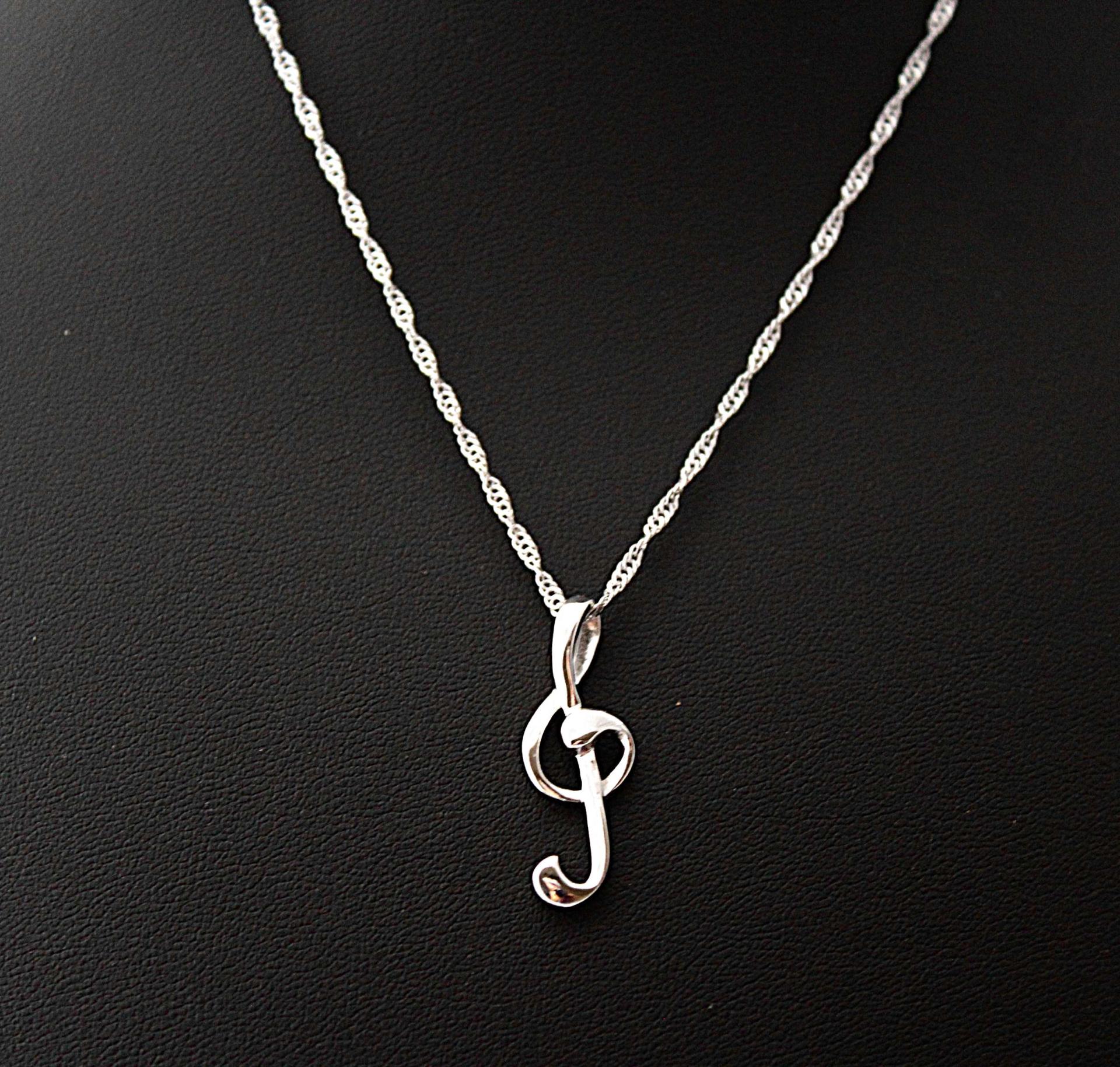 Treble Clef Delicate Necklace in Stainless Steel