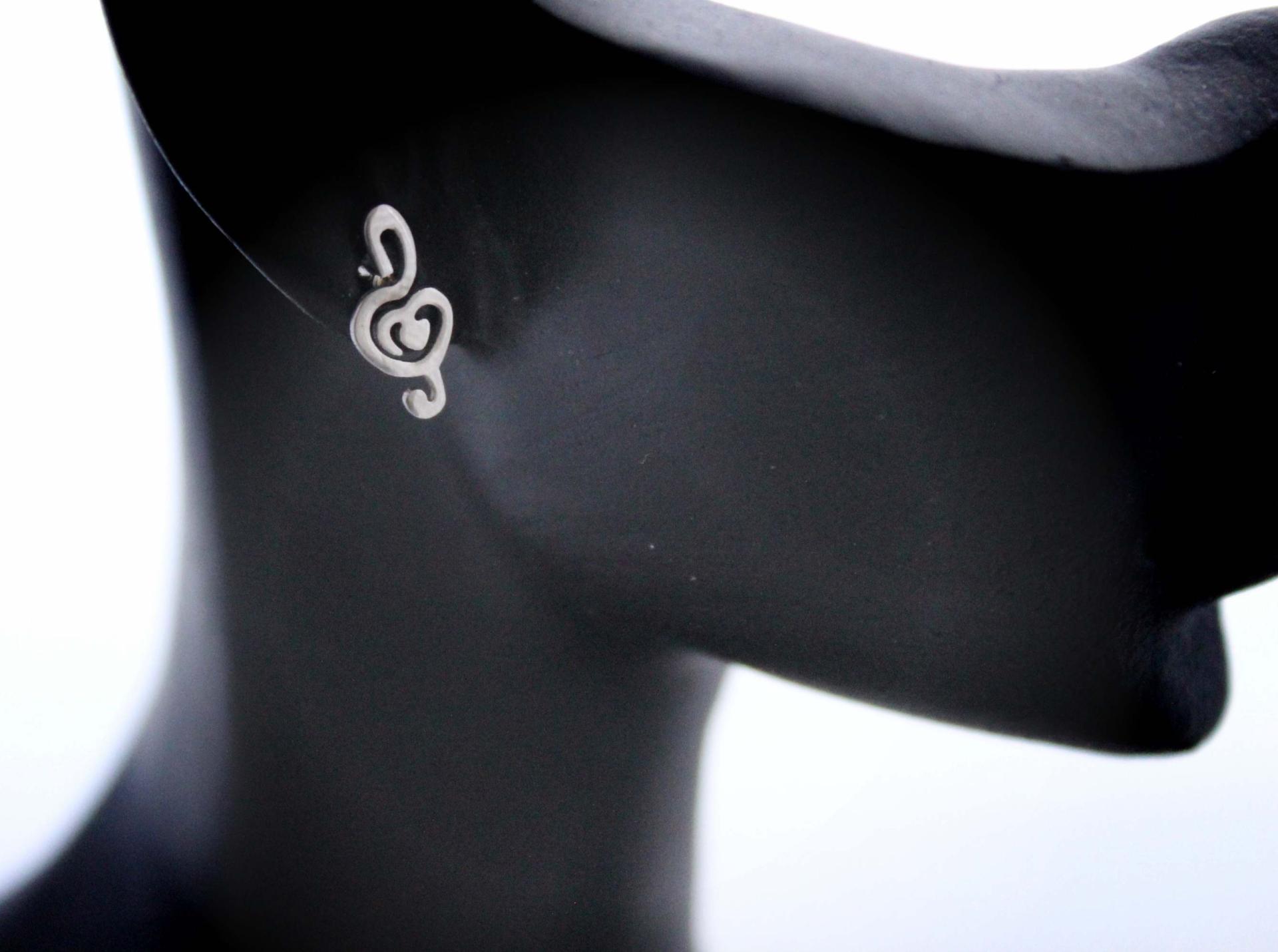 Treble Clef Earrings in Stainless Steel