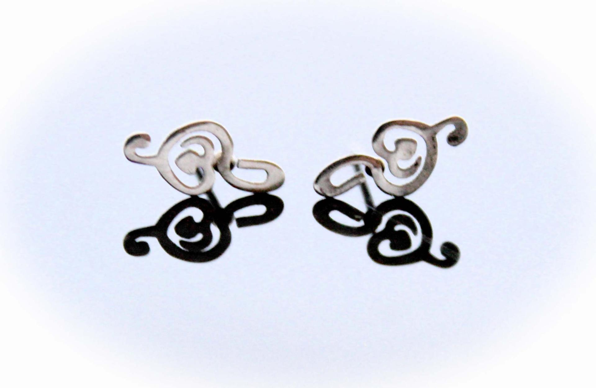 Treble Clef Earrings in Stainless Steel