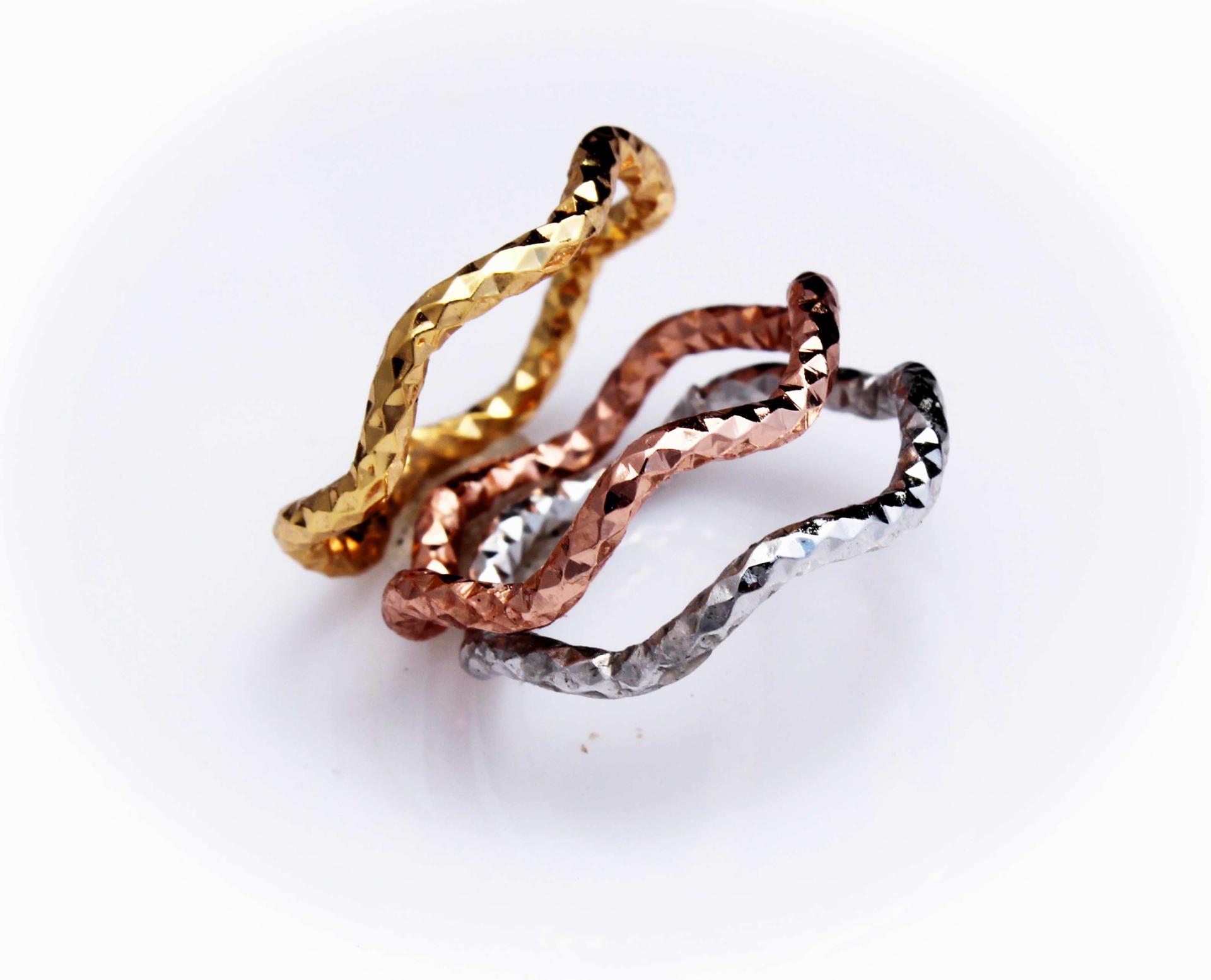 Triple Layer Stackable 3 Colour Ring