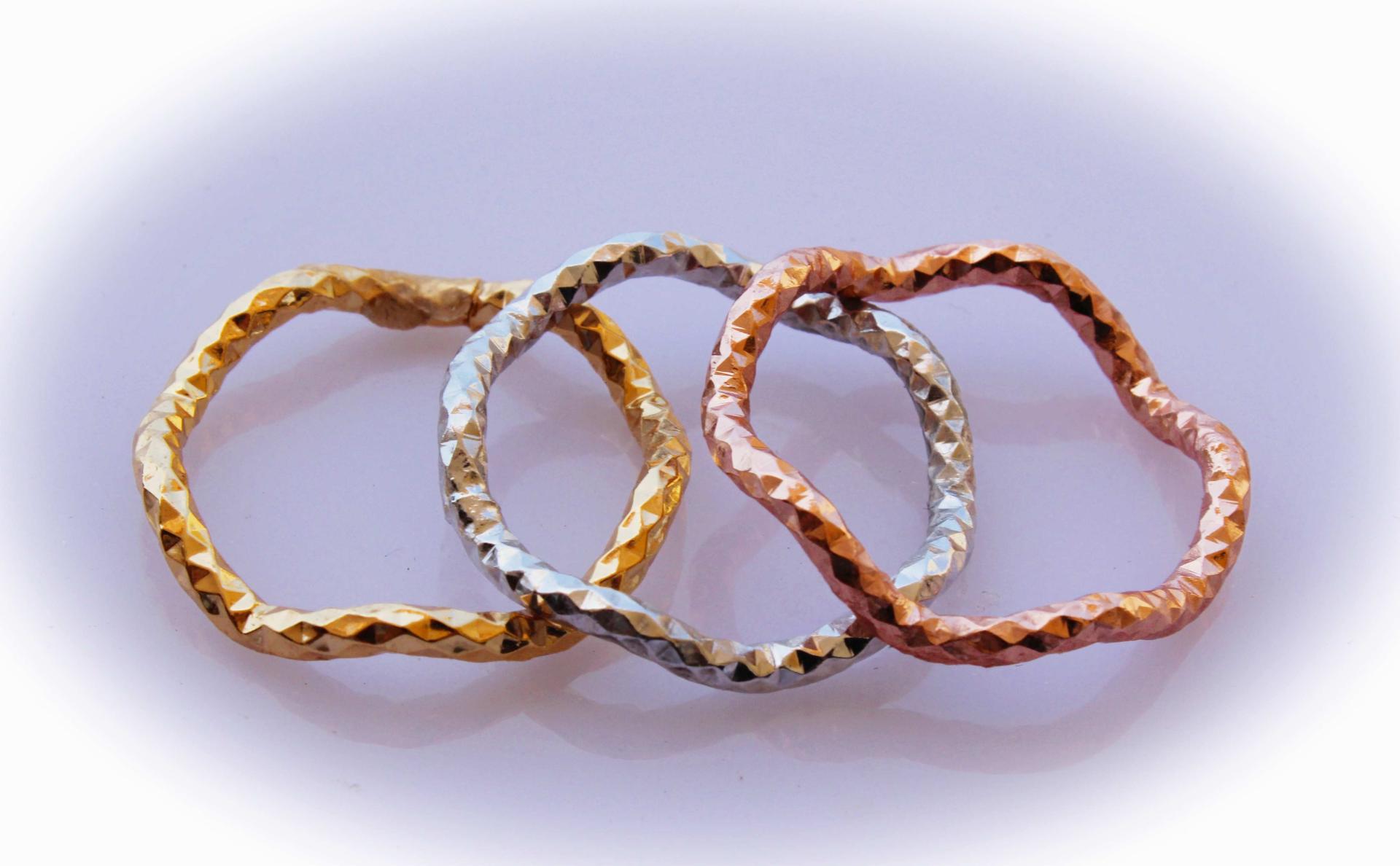 Triple Layer Stackable 3 Colour Ring