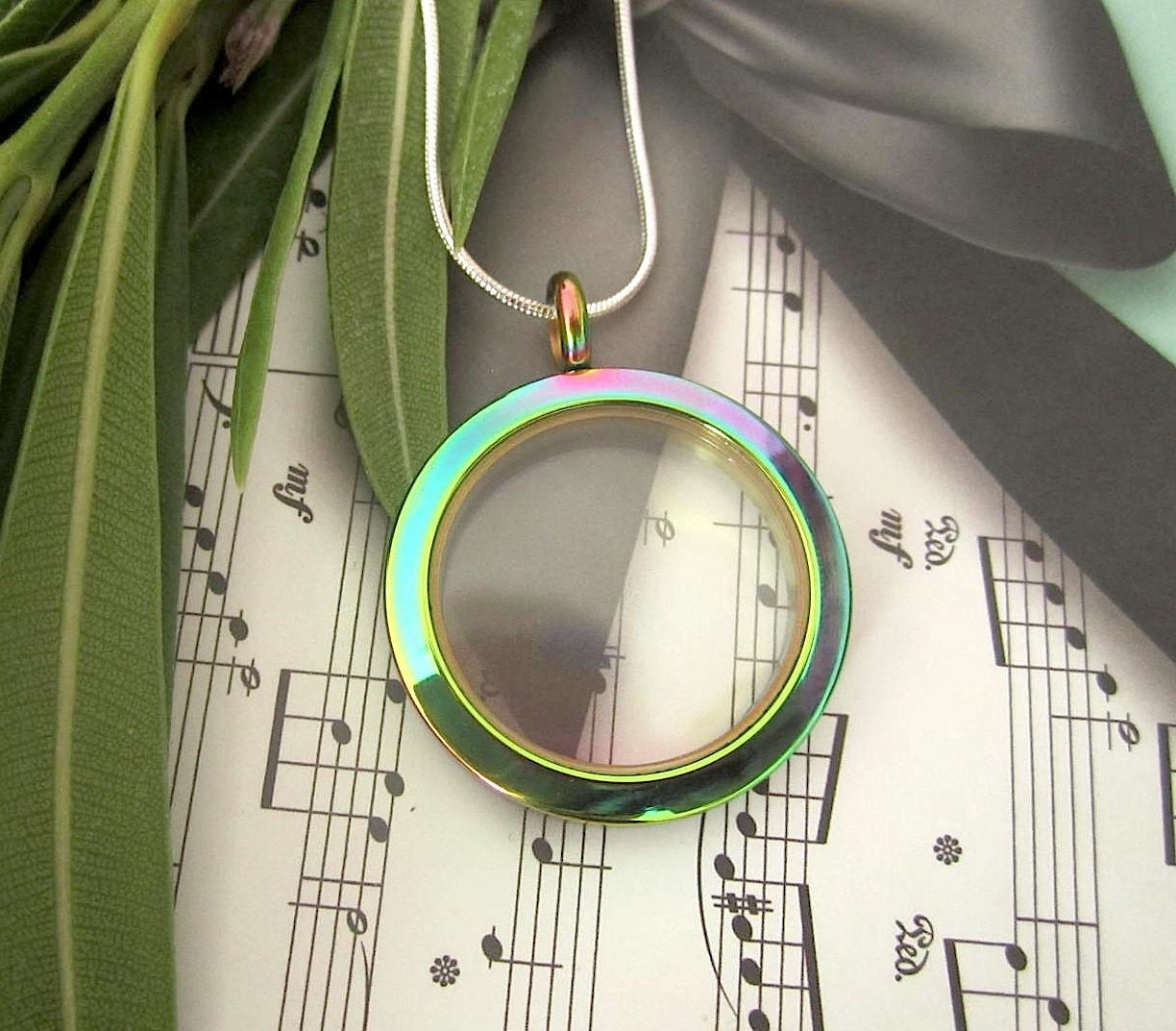 True Colors  - Anodized Glass Circle Pendant