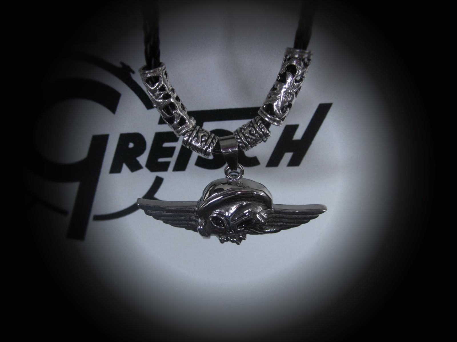 Wing Vampire Skull Charm Biker Pendant