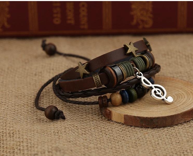 Leather Music Note Vintage Punk bracelet