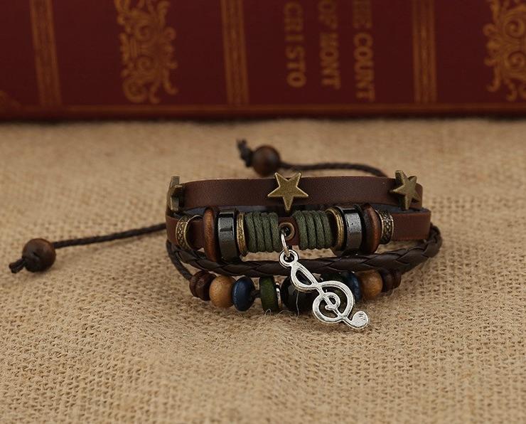 Leather Music Note Vintage Punk bracelet