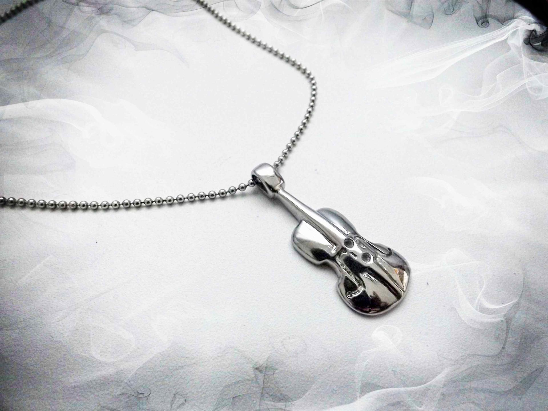 Viola/Double Bass Pendant in Stainless Steel