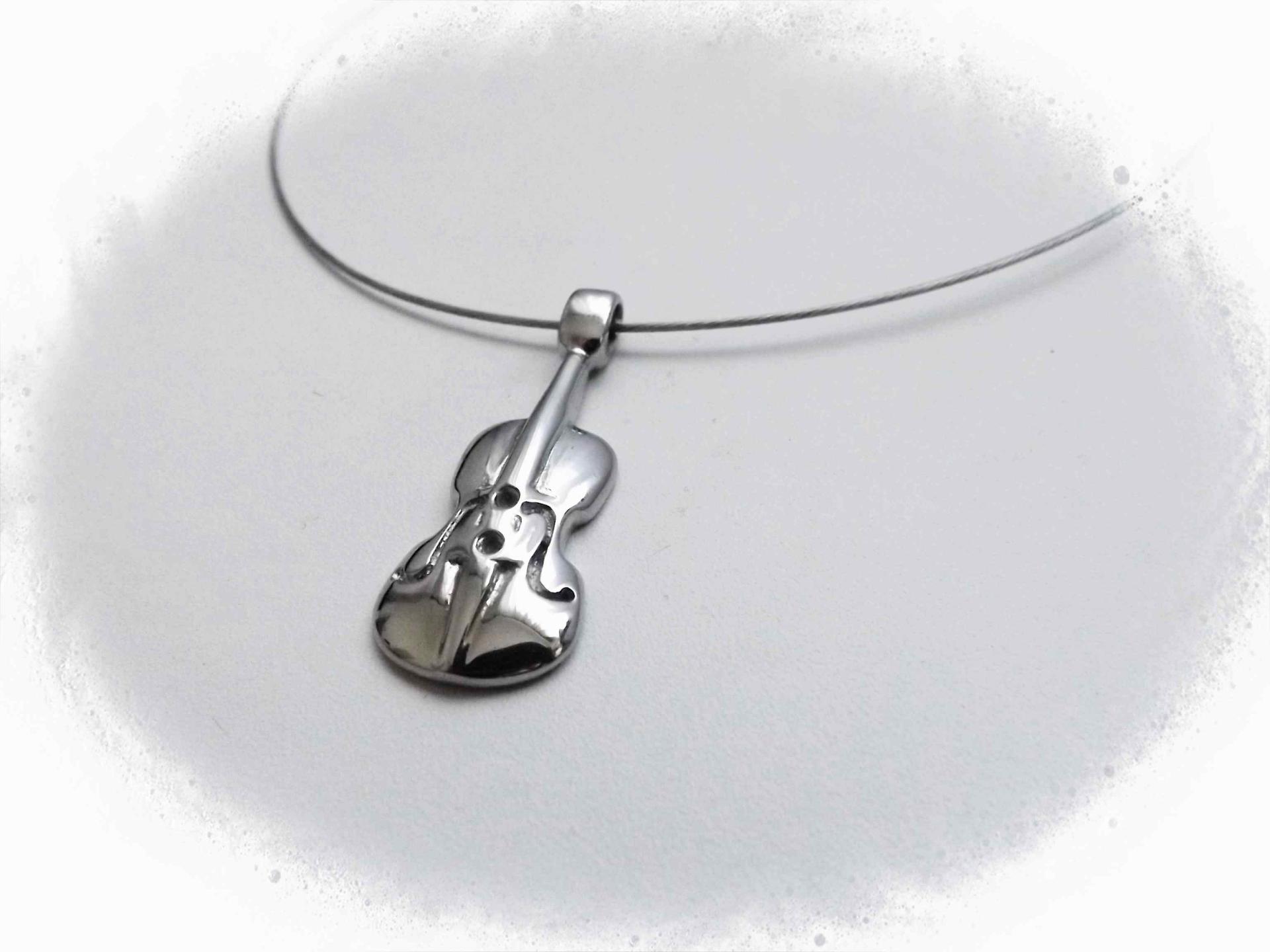 Viola/Double Bass Pendant in Stainless Steel