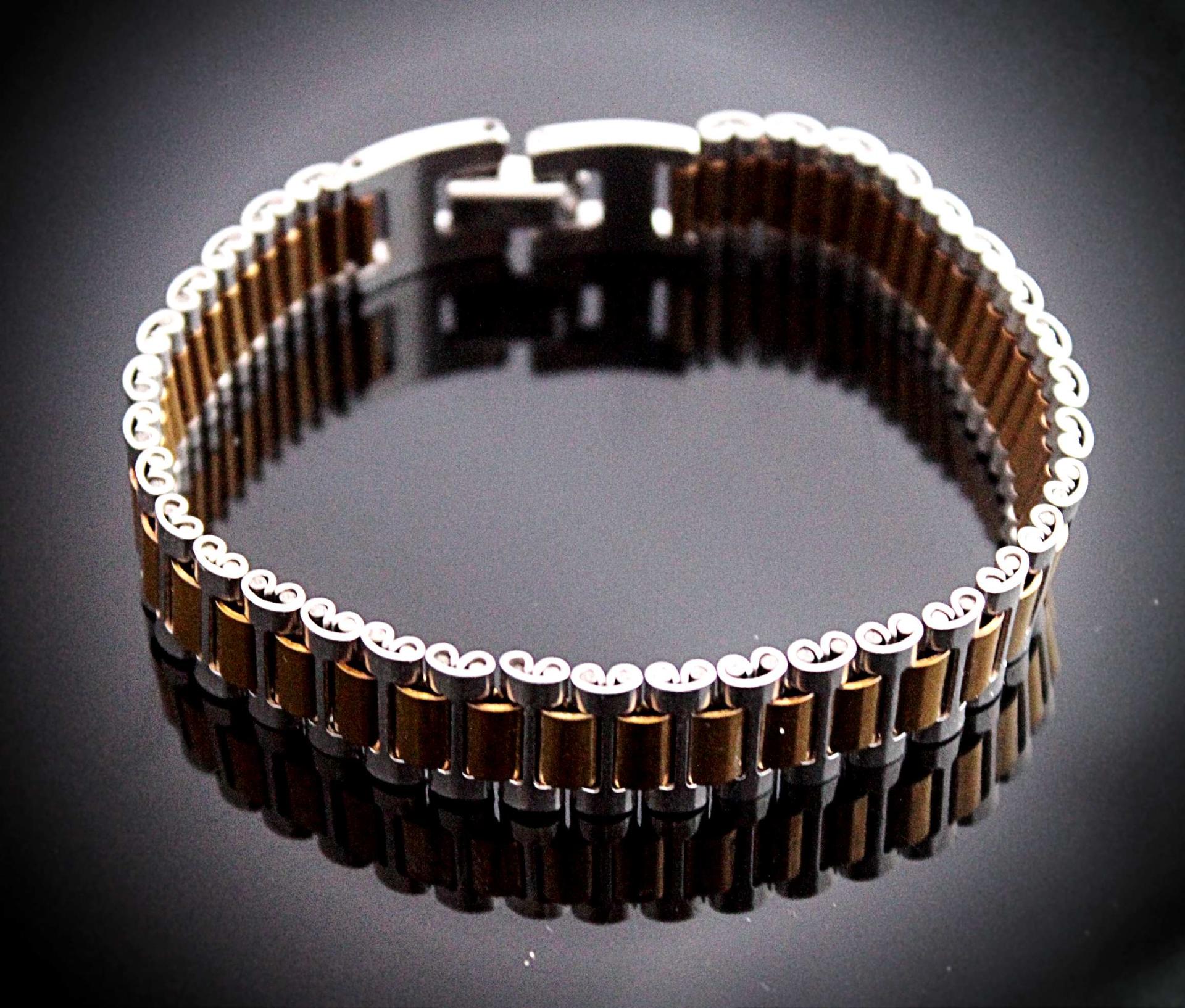 Stainless Steel 2 Tone Watch Strap Bracelet