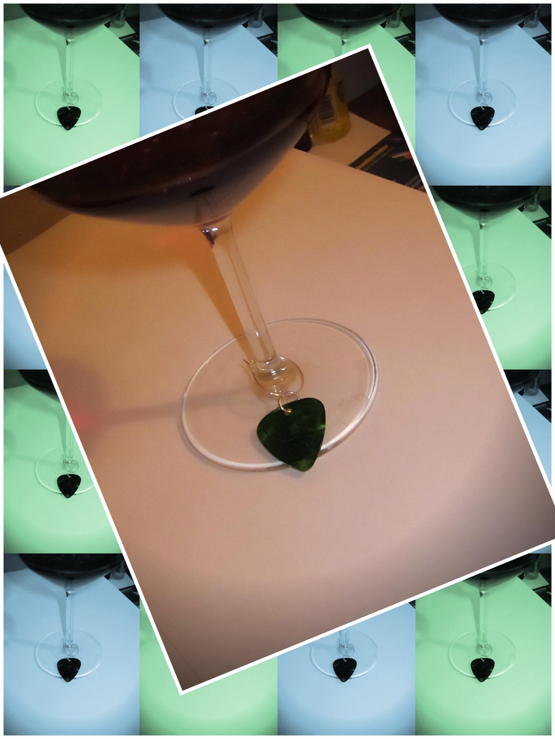 Wine Glass Charms - Guitar Pick Style