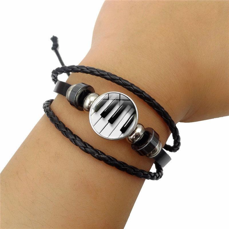 Piano Keys Multiwrap Leather Bracelet