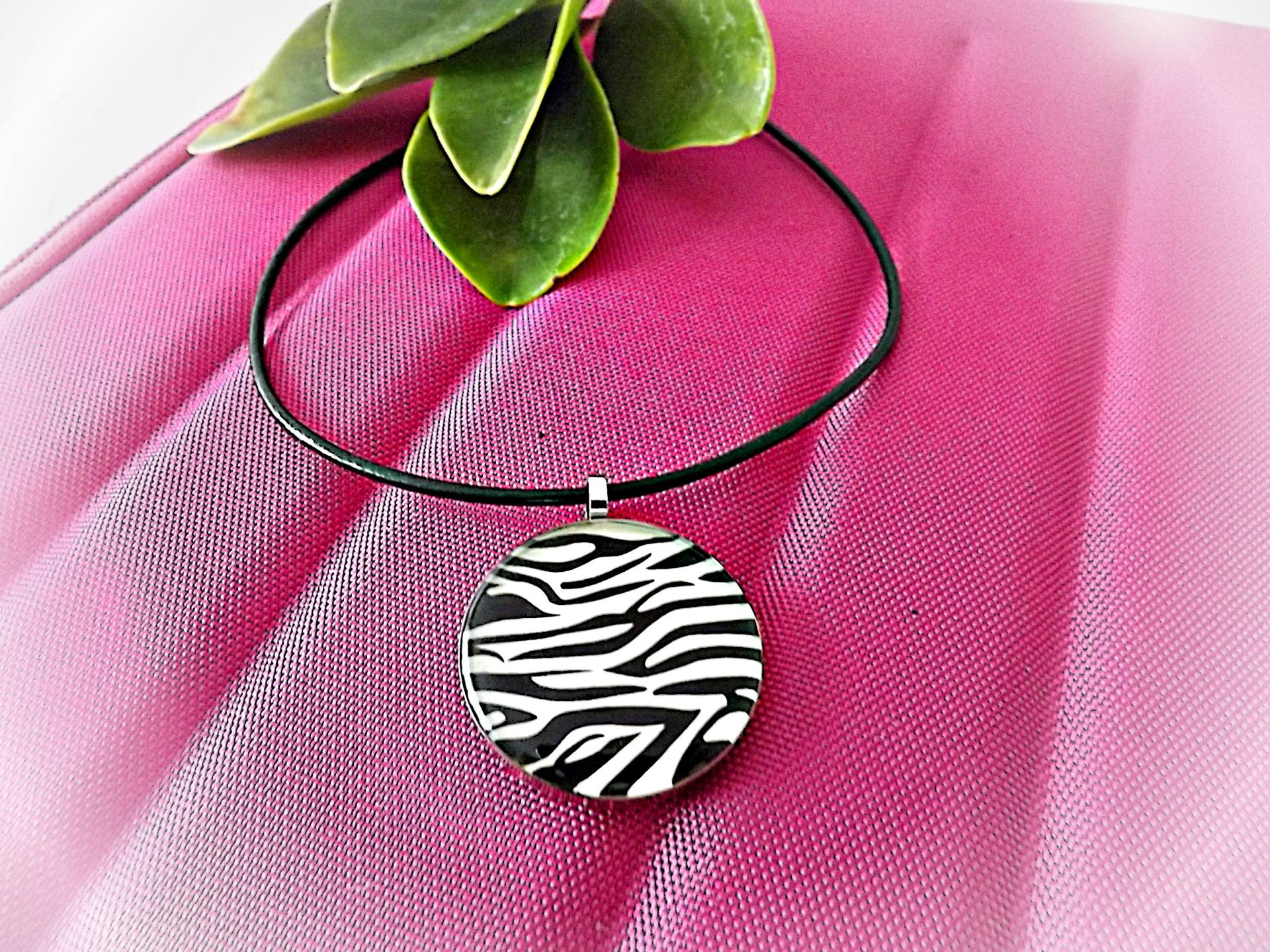 Zebra Print Stainless Steel Pendant - Customisable