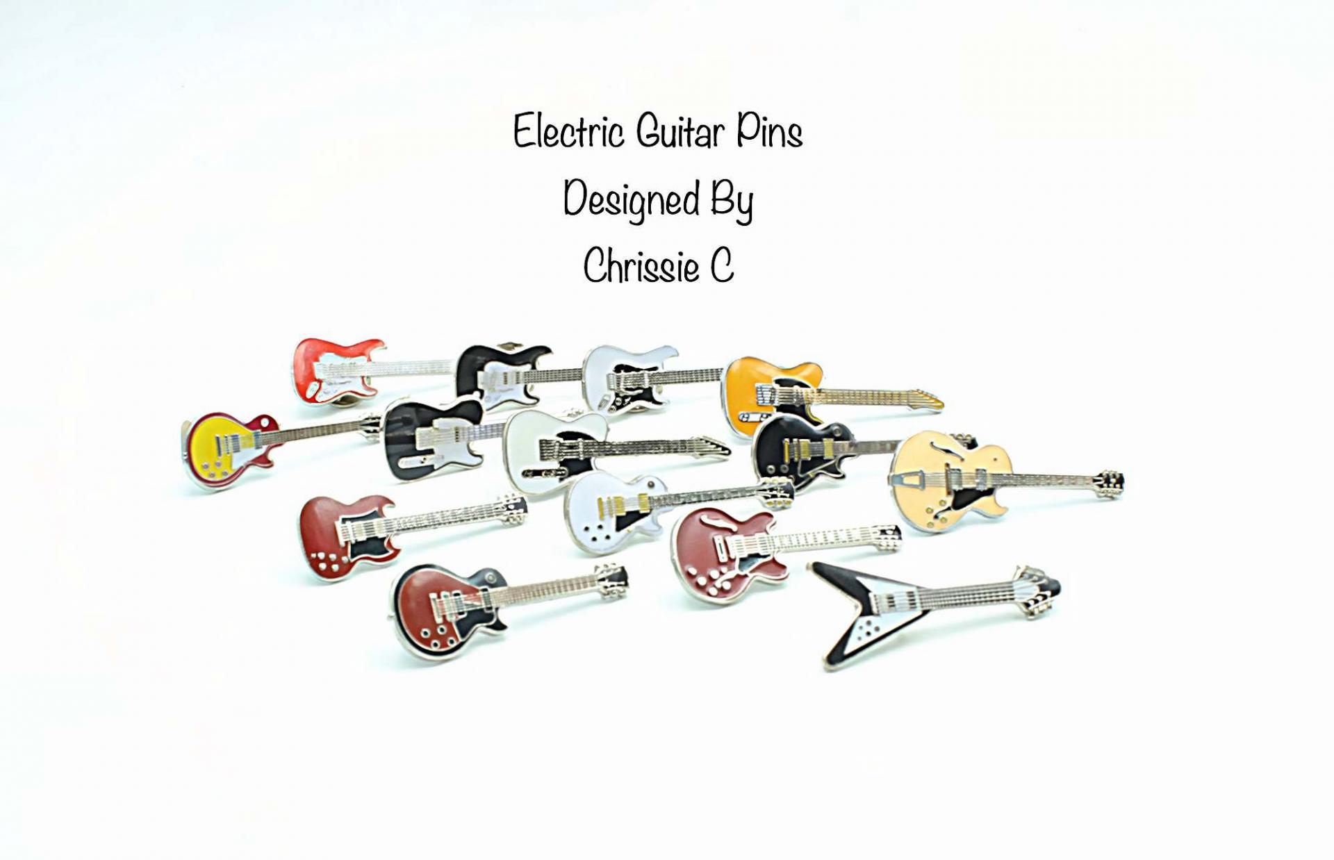 Electric Guitar Pin Badges - Choice Of Style