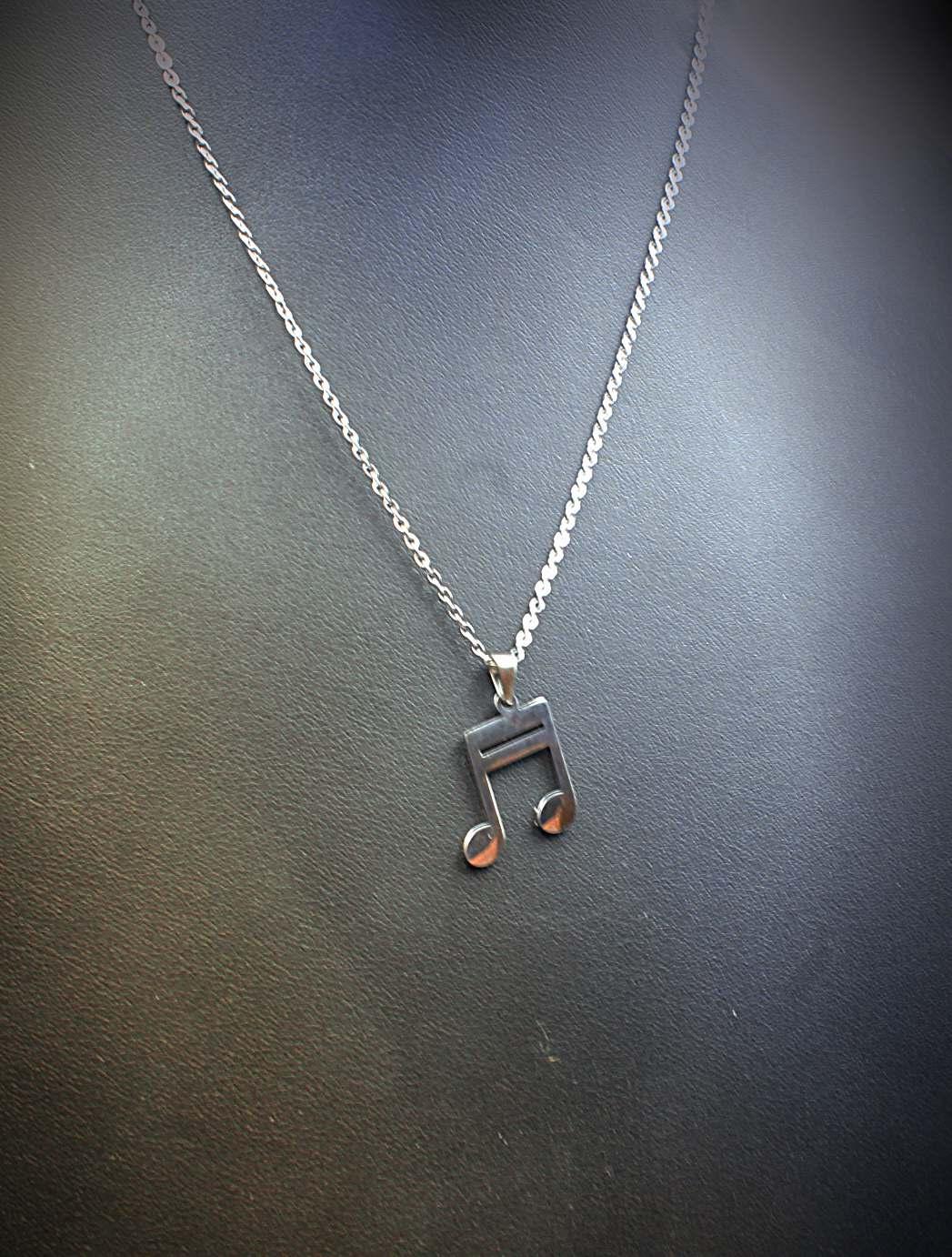 Music Pendant 16th Note In Stainless Steel