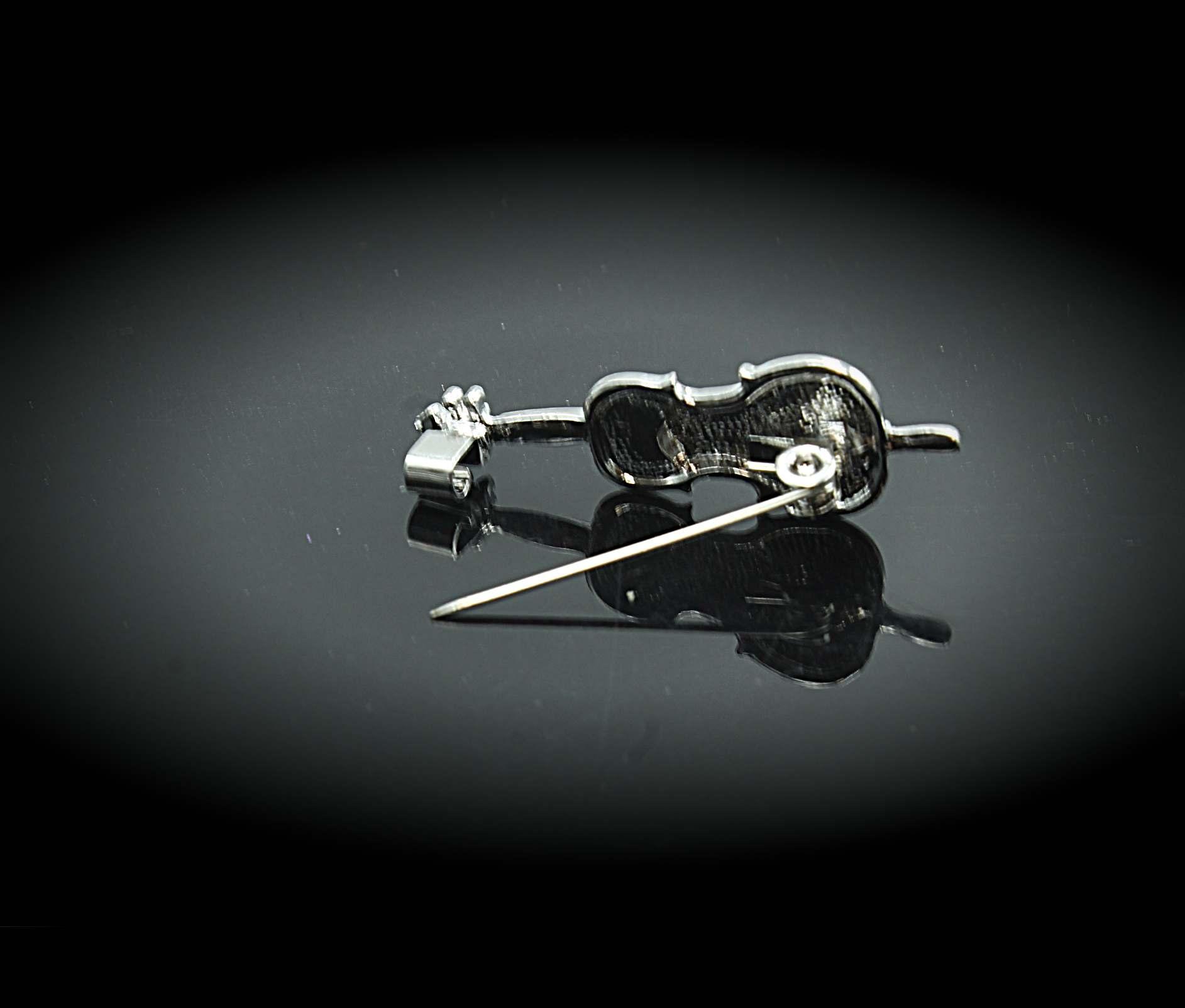 Cello Crystal Brooch