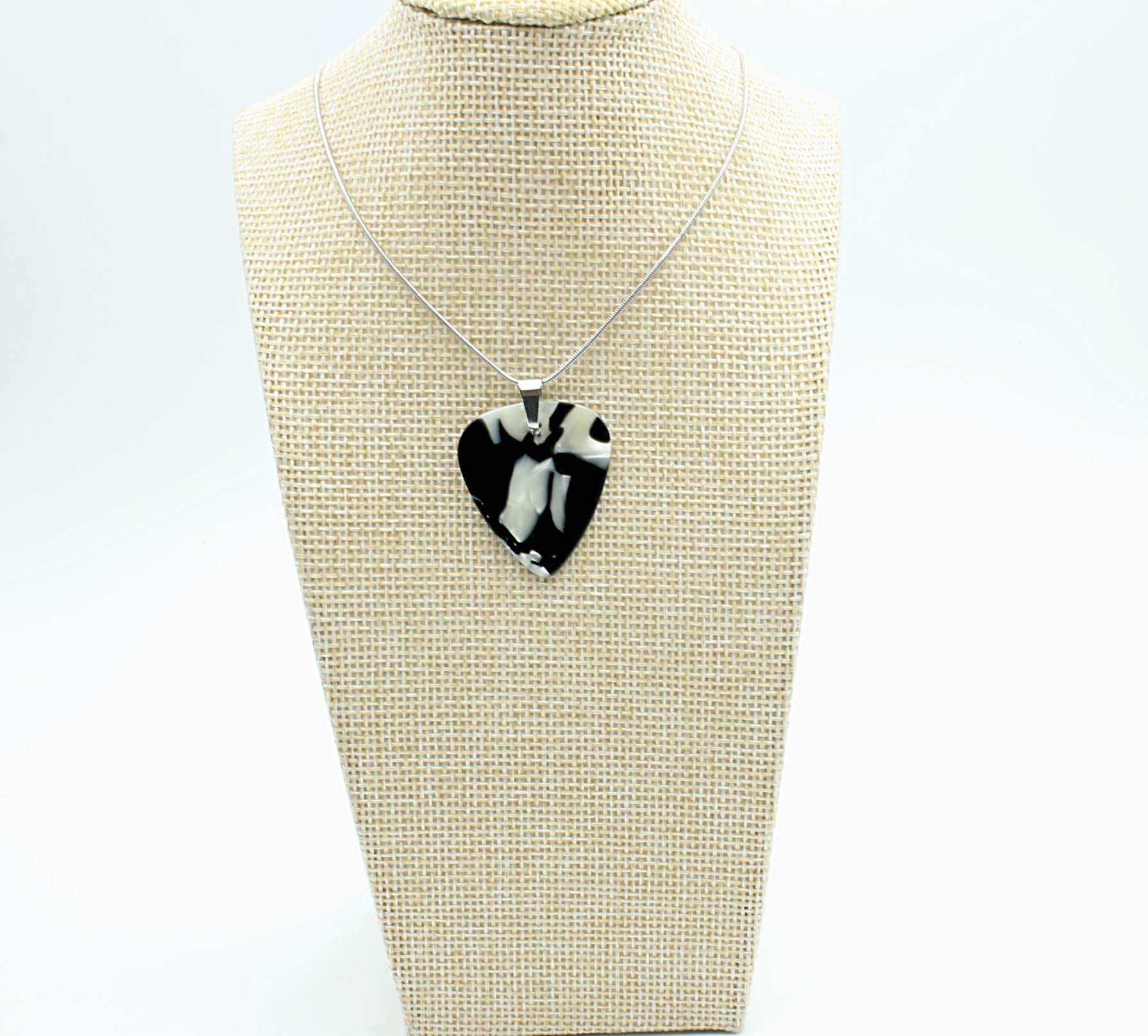 Cowhide Guitar Pick Earrings and Necklace