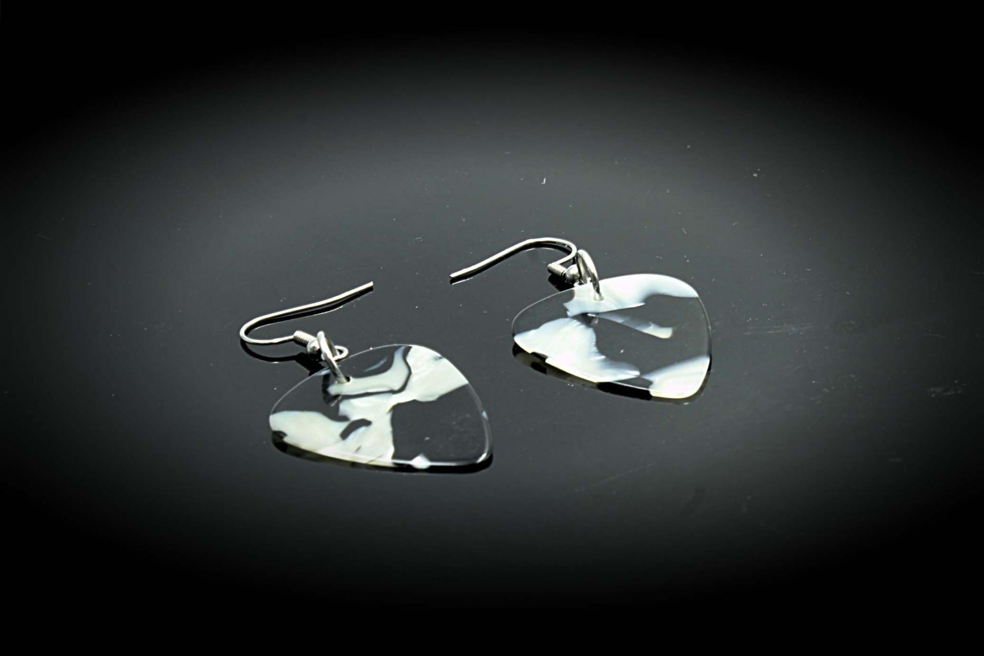 Cowhide Guitar Pick Earrings and Necklace