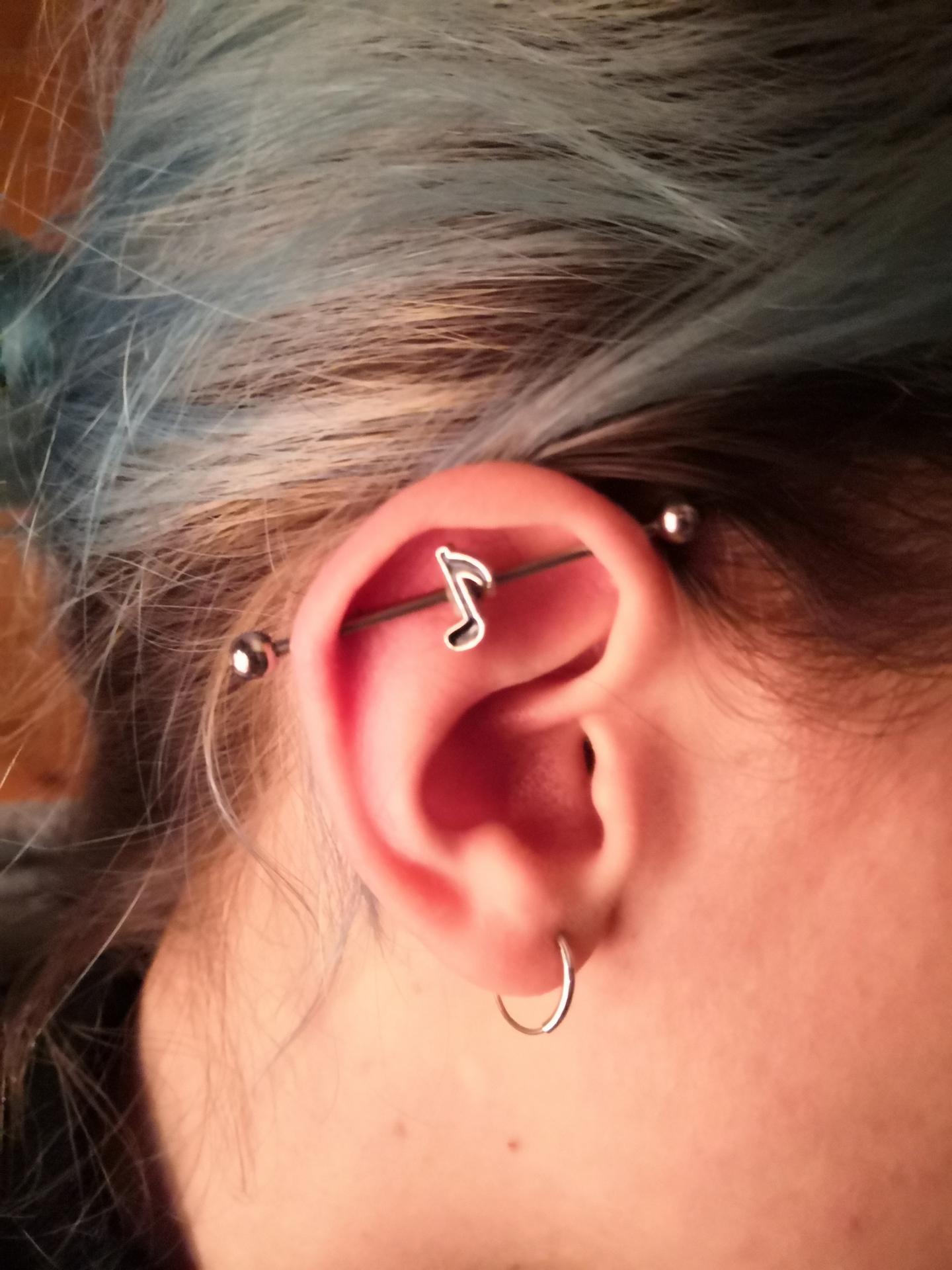 Music Note Screw Industrial Barbell Body Jewellery