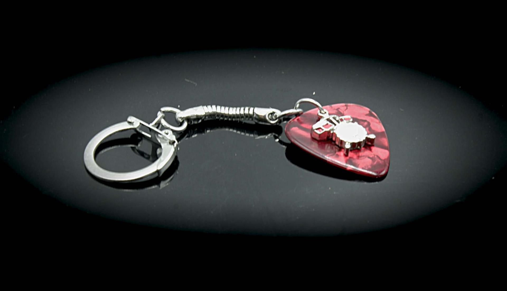 Drum Kit Guitar Pick Keychain