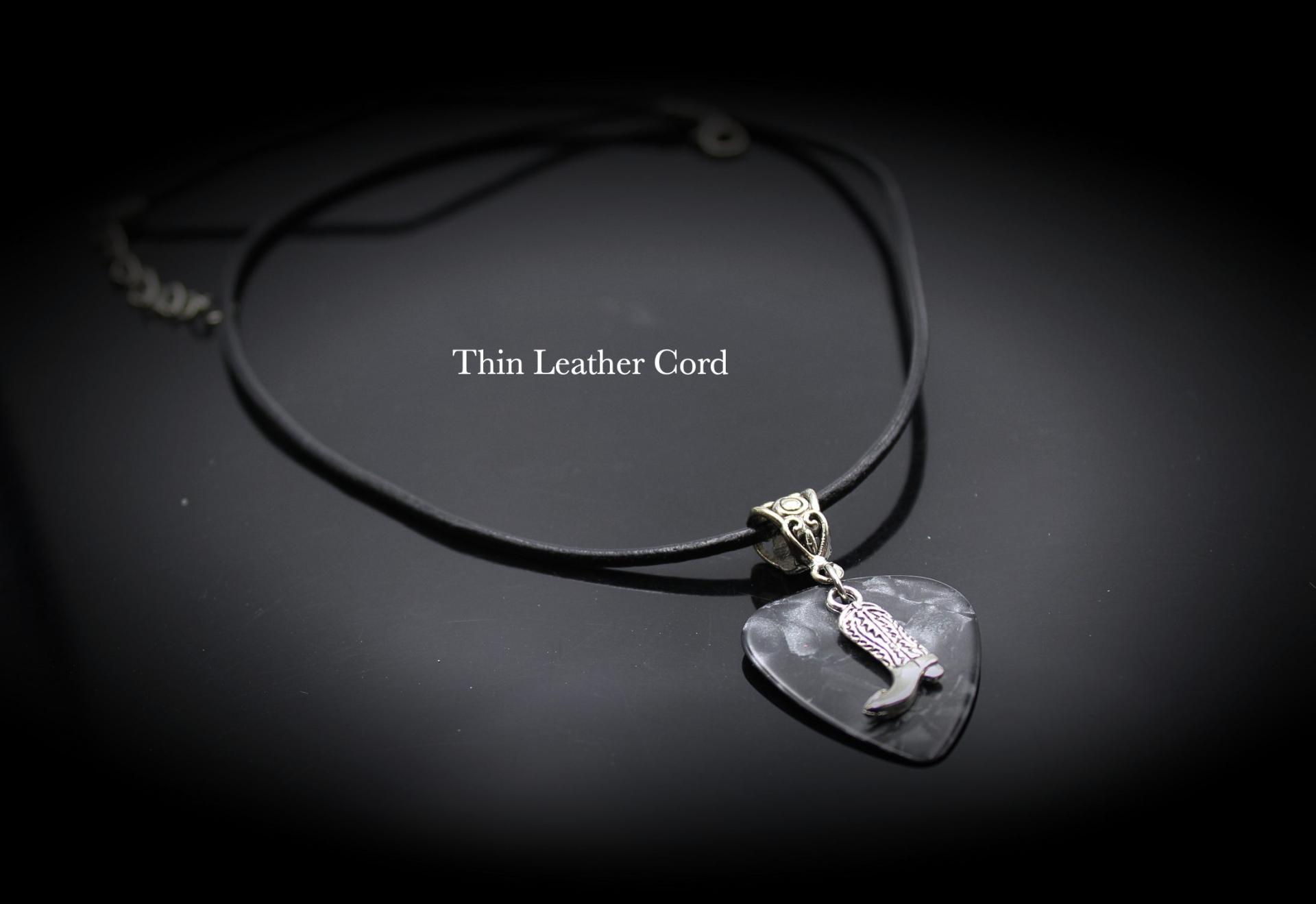 Cowboy Boot Necklace or Choker on Guitar Pick