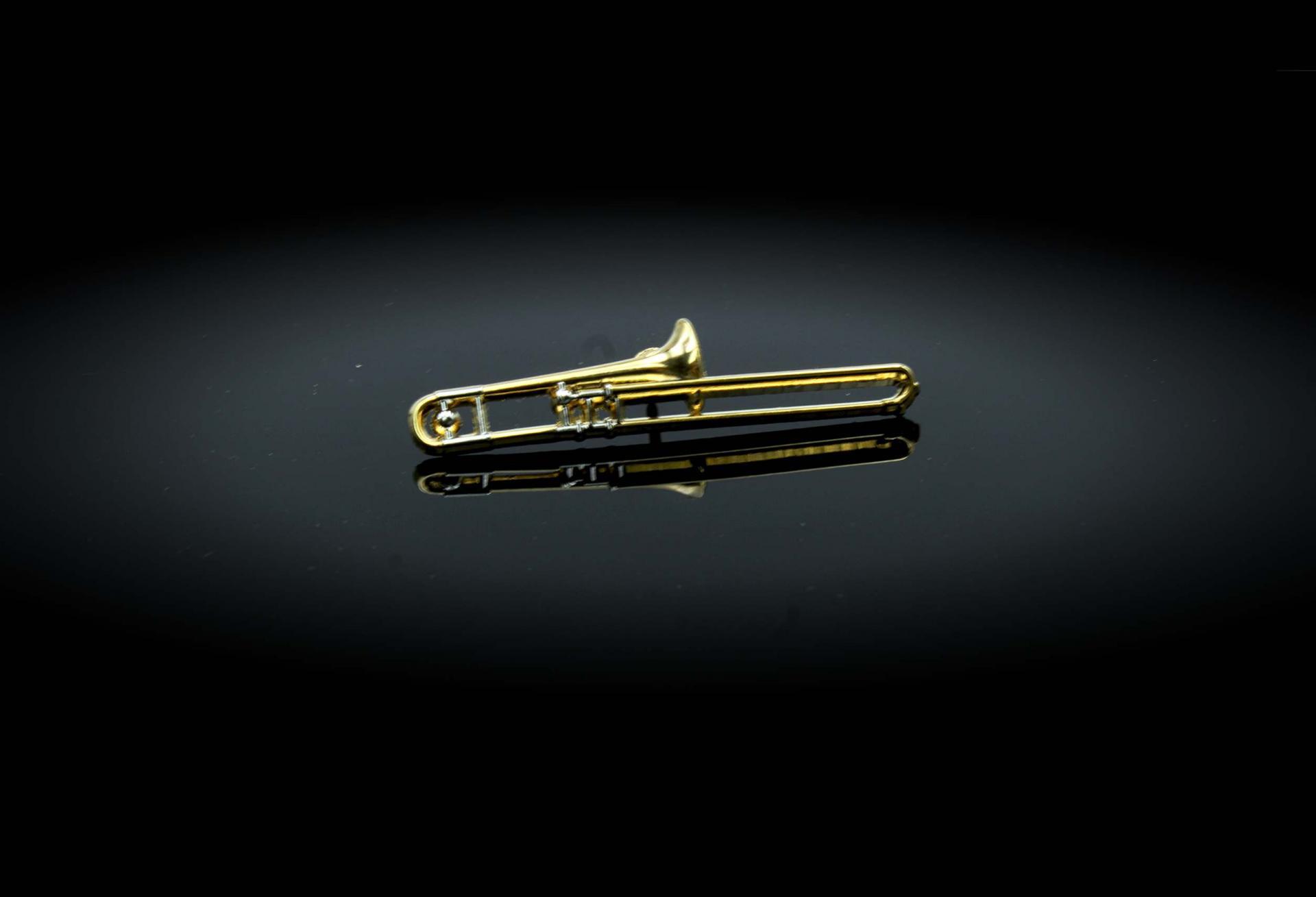 Trombone Pin Badge 3D Design