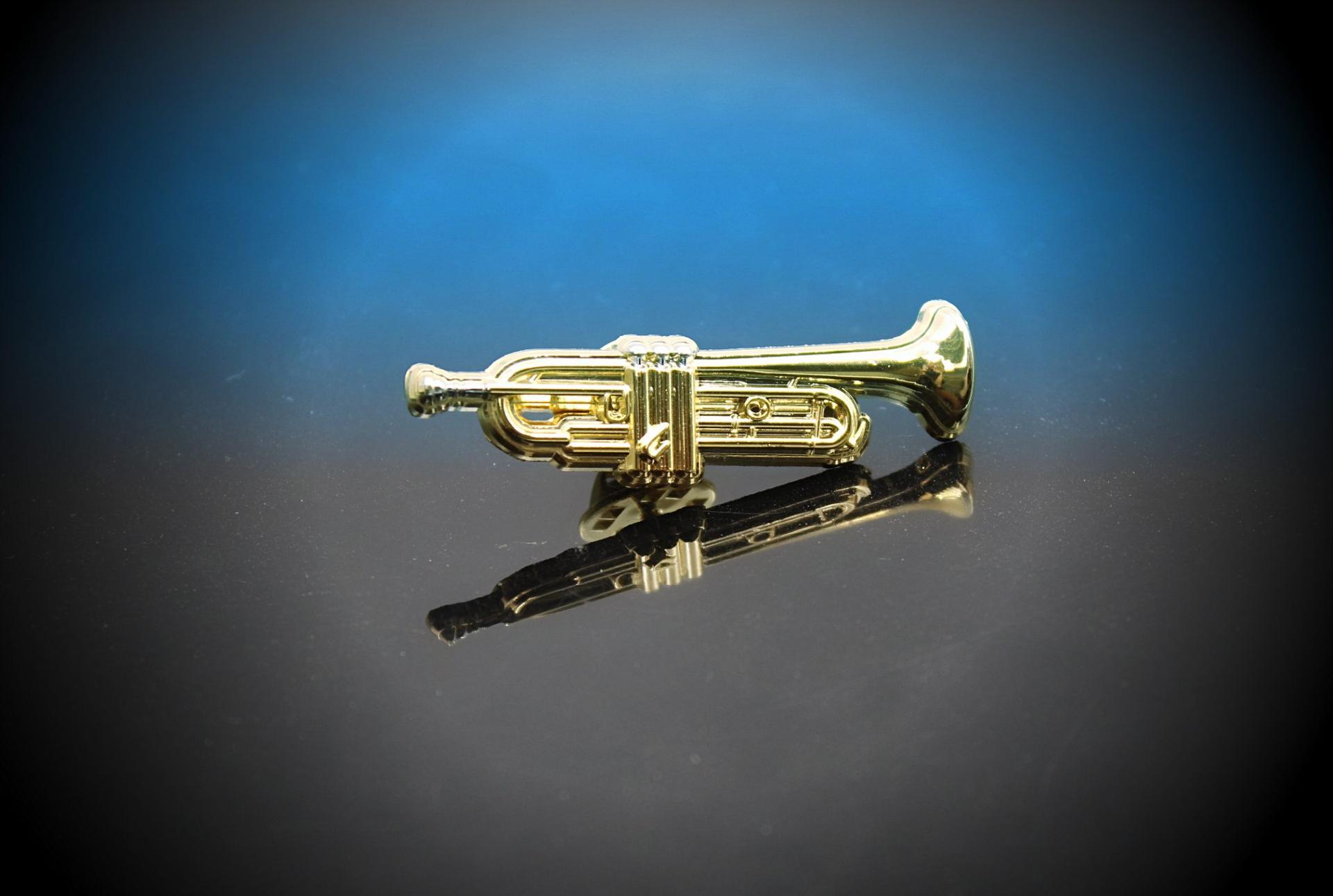 Trumpet Pin Badge 3D Design