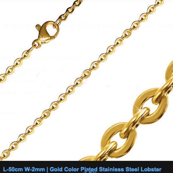 50cm Gold Colour Stainless Steel Oval Link Chain