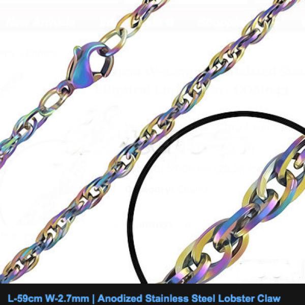 Anodized Stainless Steel Link Chain 59cm