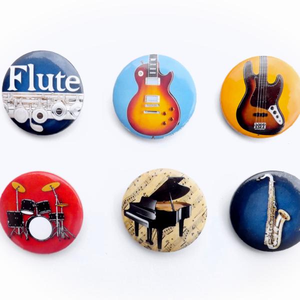 Musical Instrument Button Badges - Choose Your Instrument