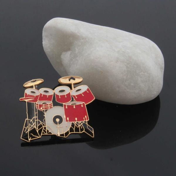 Drum Kit  Pin Badge - 7 Piece Kit