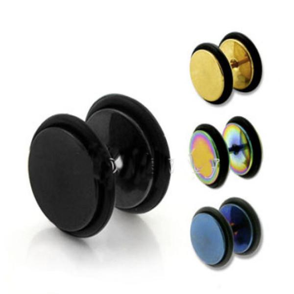 Fake Ear Plug with O-Rings - Titanium