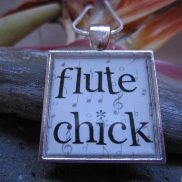 Flute chick resin pendant