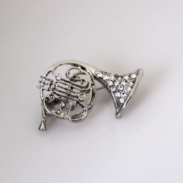 French Horn Pin Brooch