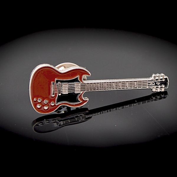 Gibson SG Style Guitar Pin Badge - Heritage Cherry Colour