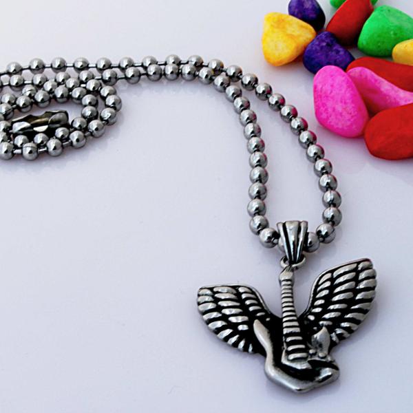 Guitar With Guardian Angel Wing Biker Music Pendant  - Customise!