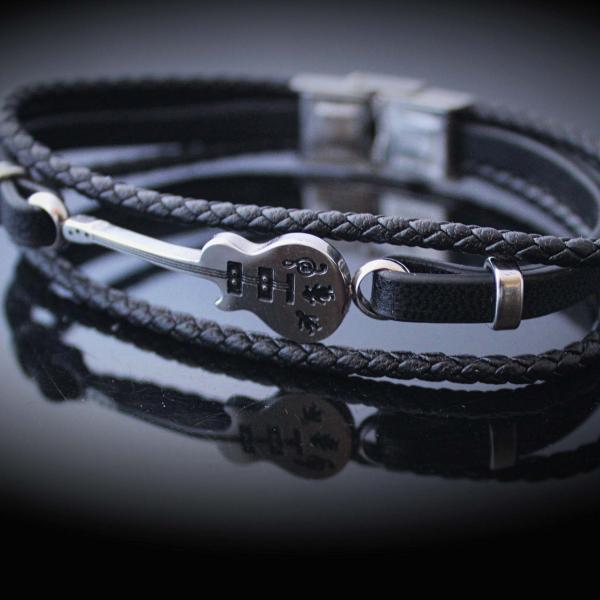 Guitar Bracelet - Stainless Steel and Leather