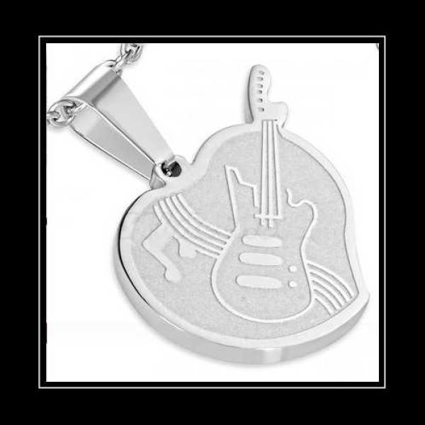 Guitar Musical Love Note Pendant - Customisable